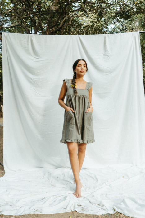 Maya Mini Dress | Dark Sage Green