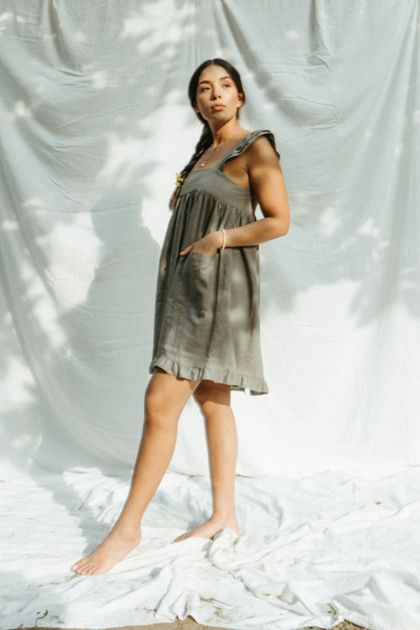 Maya Mini Dress | Dark Sage Green