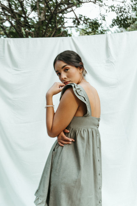 Maya Mini Dress | Dark Sage Green