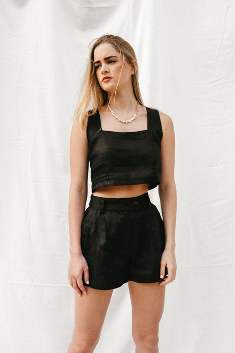 Cleo Linen Crop Top