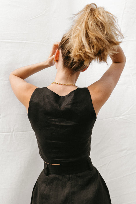 Cleo Linen Crop Top