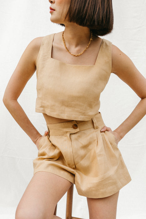 Cleo Linen Crop Top
