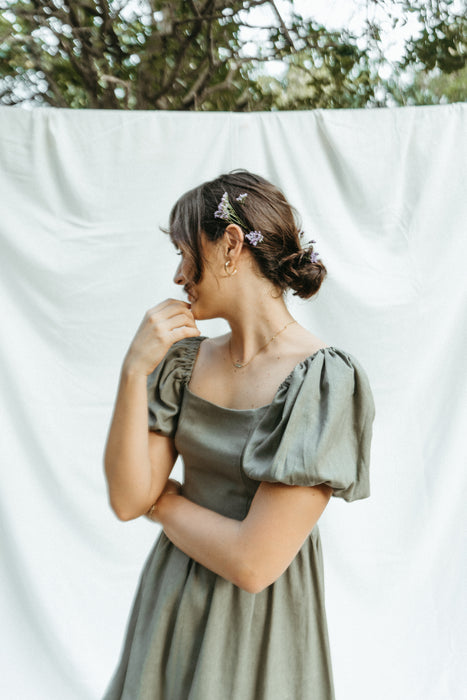 Pia Mini Dress | Dark Sage Green