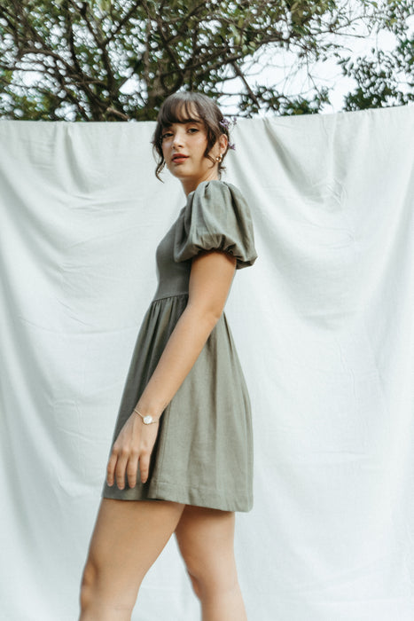 Pia Mini Dress | Dark Sage Green