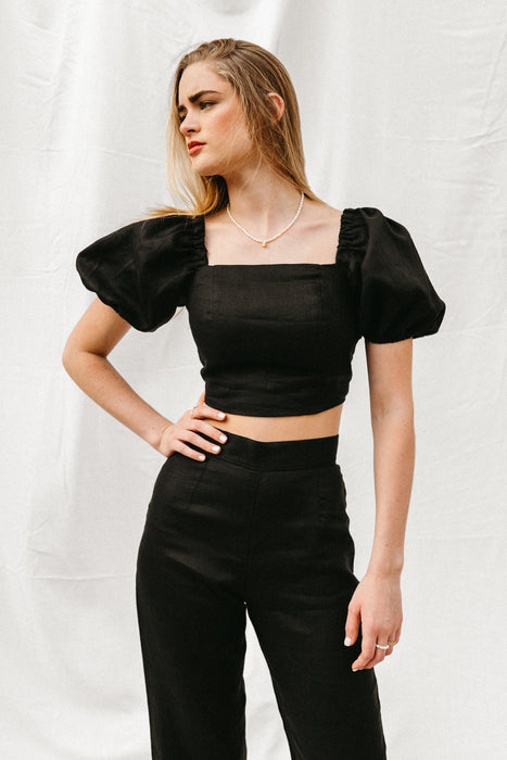 Blake Linen Crop Top