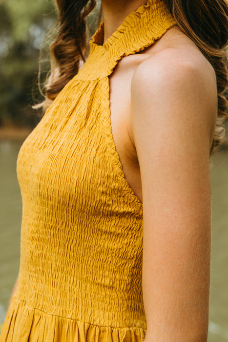 Solana Dress in Tan Yellow