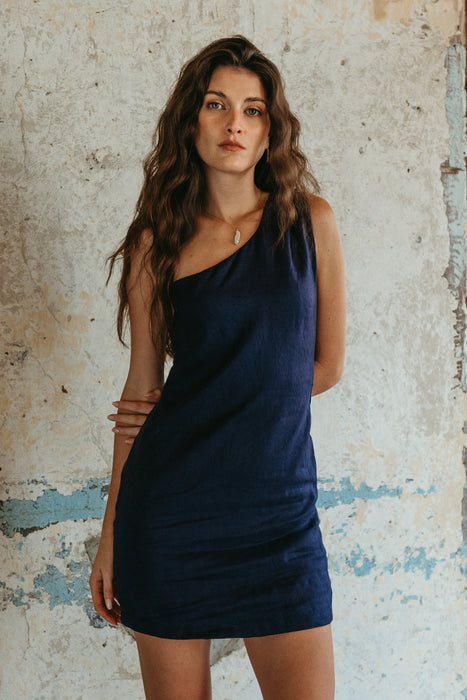 Isabel Dress in Navy Blue