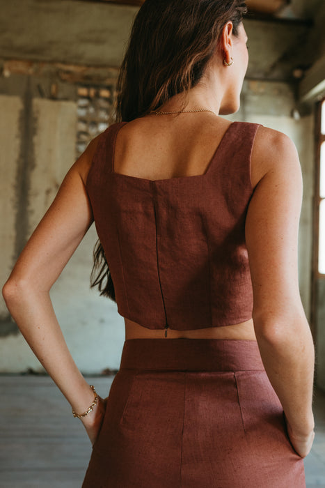 Vera Crop Top in Chocolate