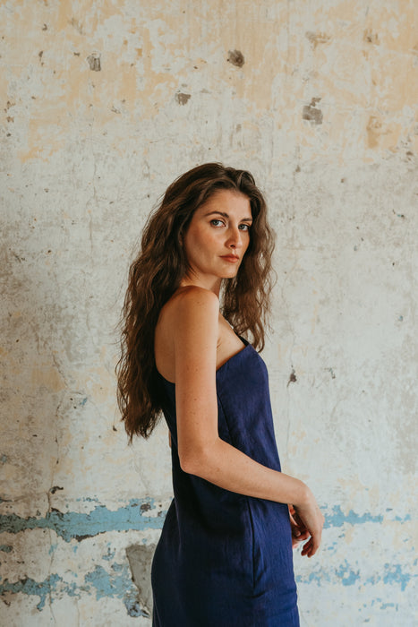 Isabel Dress in Navy Blue