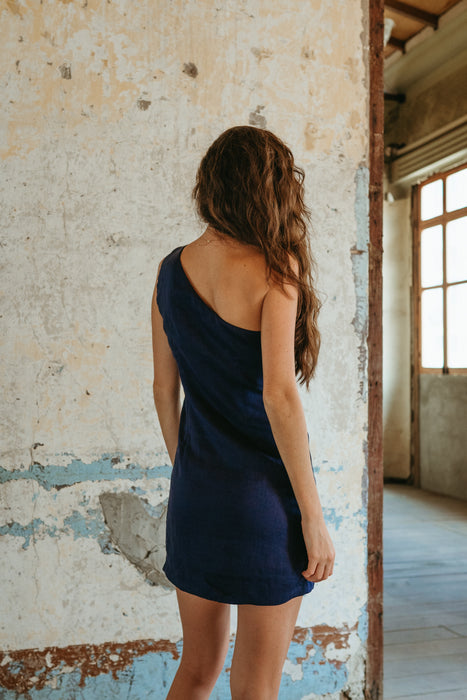 Isabel Dress in Navy Blue
