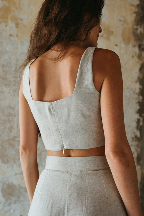 Tina Crop Top in Sand