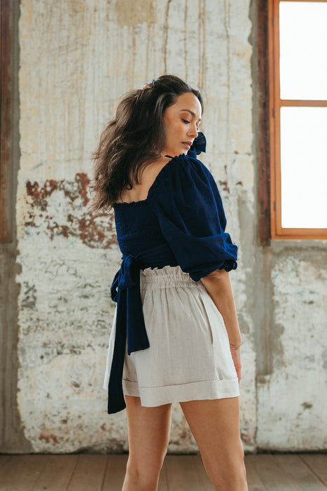 Celia Top in Navy Blue