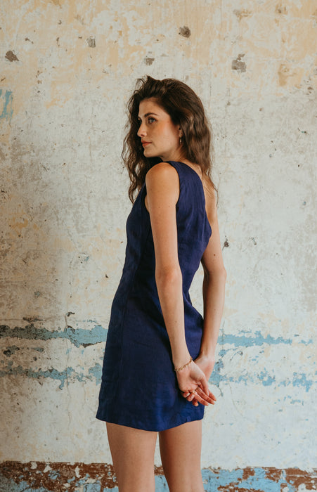 Isabel Dress in Navy Blue