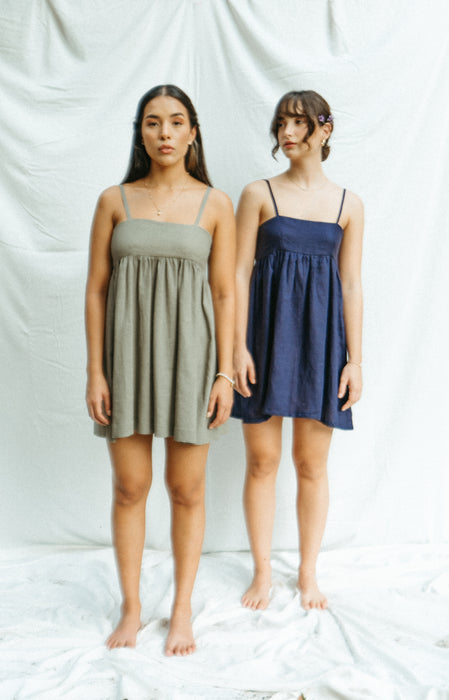 Rita Mini Dress | Dark Sage Green